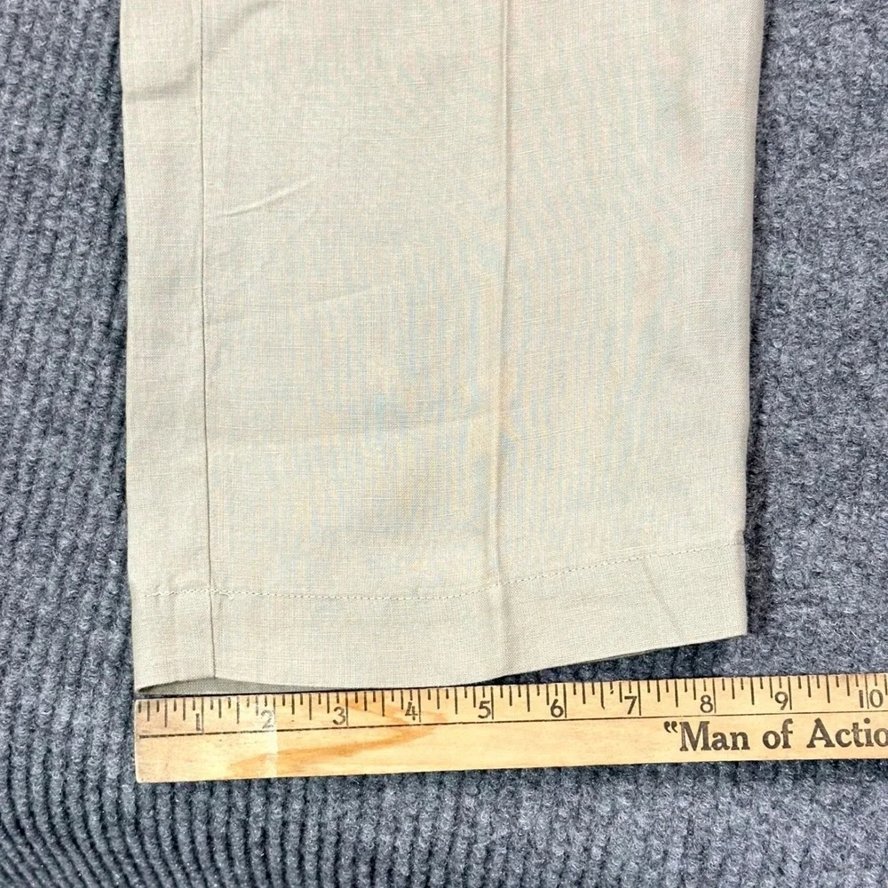 Brooks Brothers Irish Linen Pants Mens 38x30 Beige Khaki Flat Front Trousers
